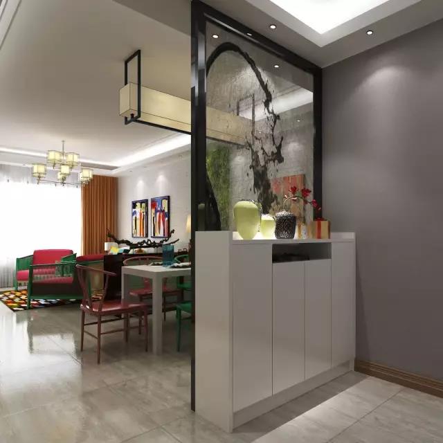 隔断还可以根据房型,使用在客厅中,用于分隔客厅与厨房或客厅与餐厅的